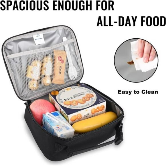 Insulated Lunch Bag for Kids Boys Girls Reusable Soft Lunchbox for School Work - Picture 6 of 7